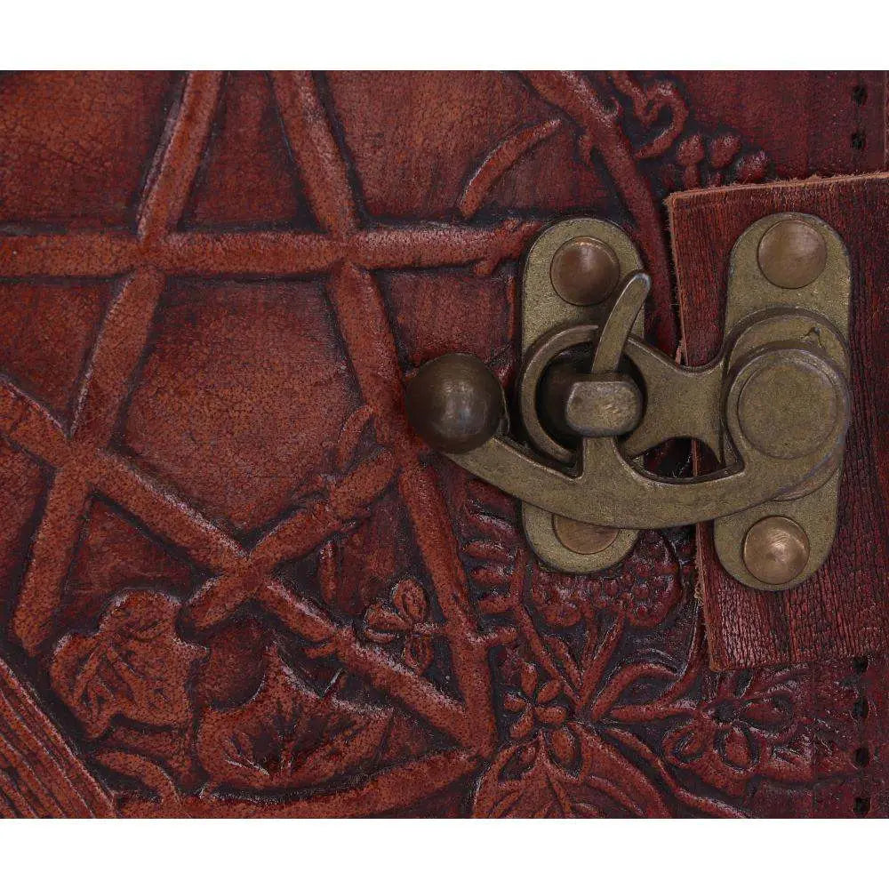 LEATHER DIARY EMBOSSED PENT/BROOM & LOCK NEMESIS NOW