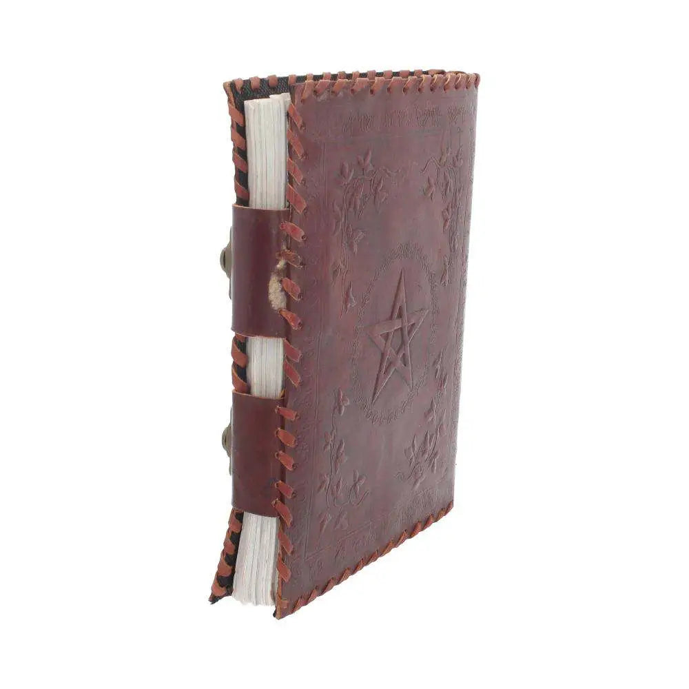 LEATHER DIARY EMBOSSED PENTA & TWO LOCK NEMESIS NOW