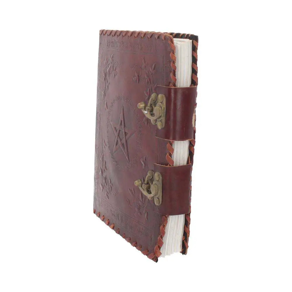 LEATHER DIARY EMBOSSED PENTA & TWO LOCK NEMESIS NOW