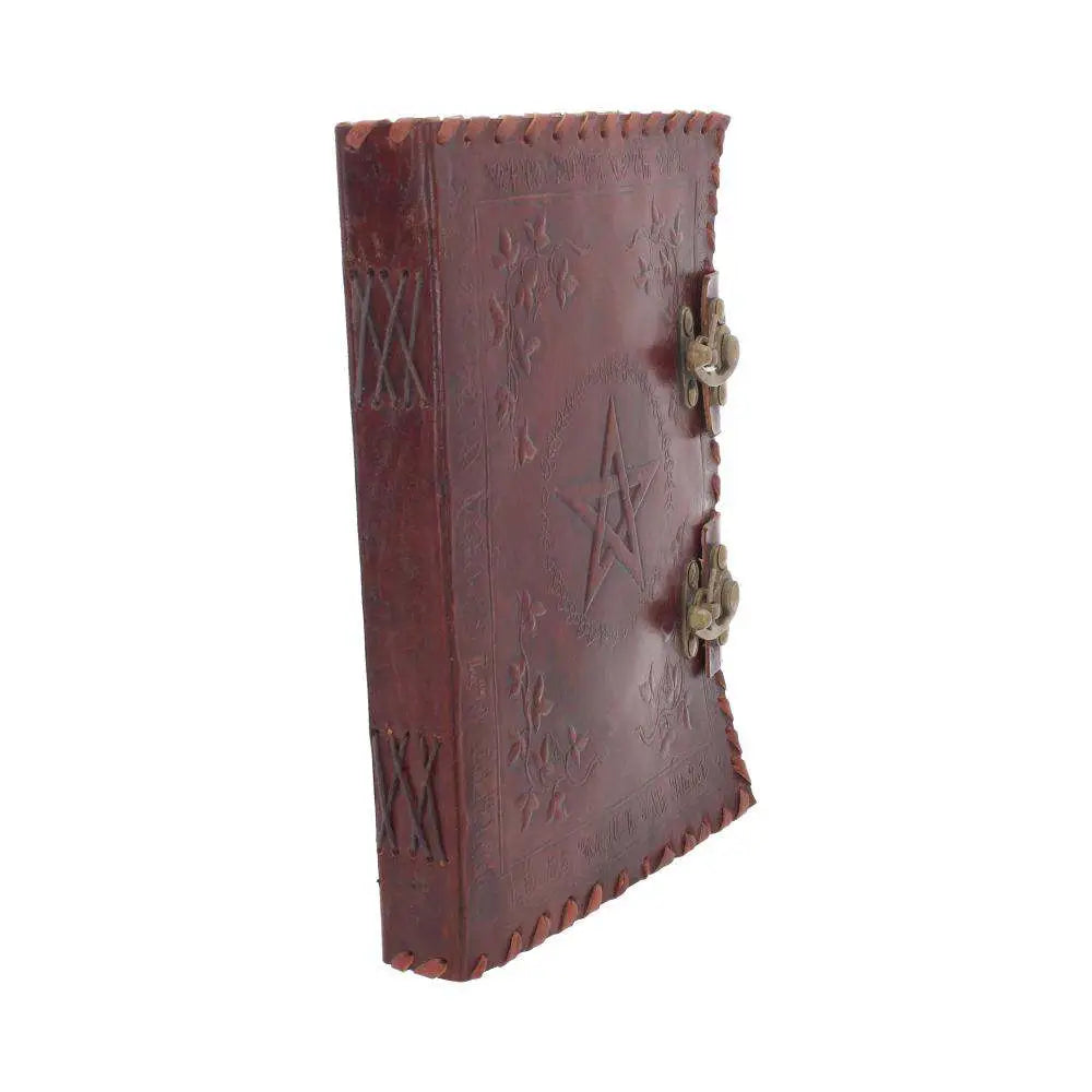 LEATHER DIARY EMBOSSED PENTA & TWO LOCK NEMESIS NOW
