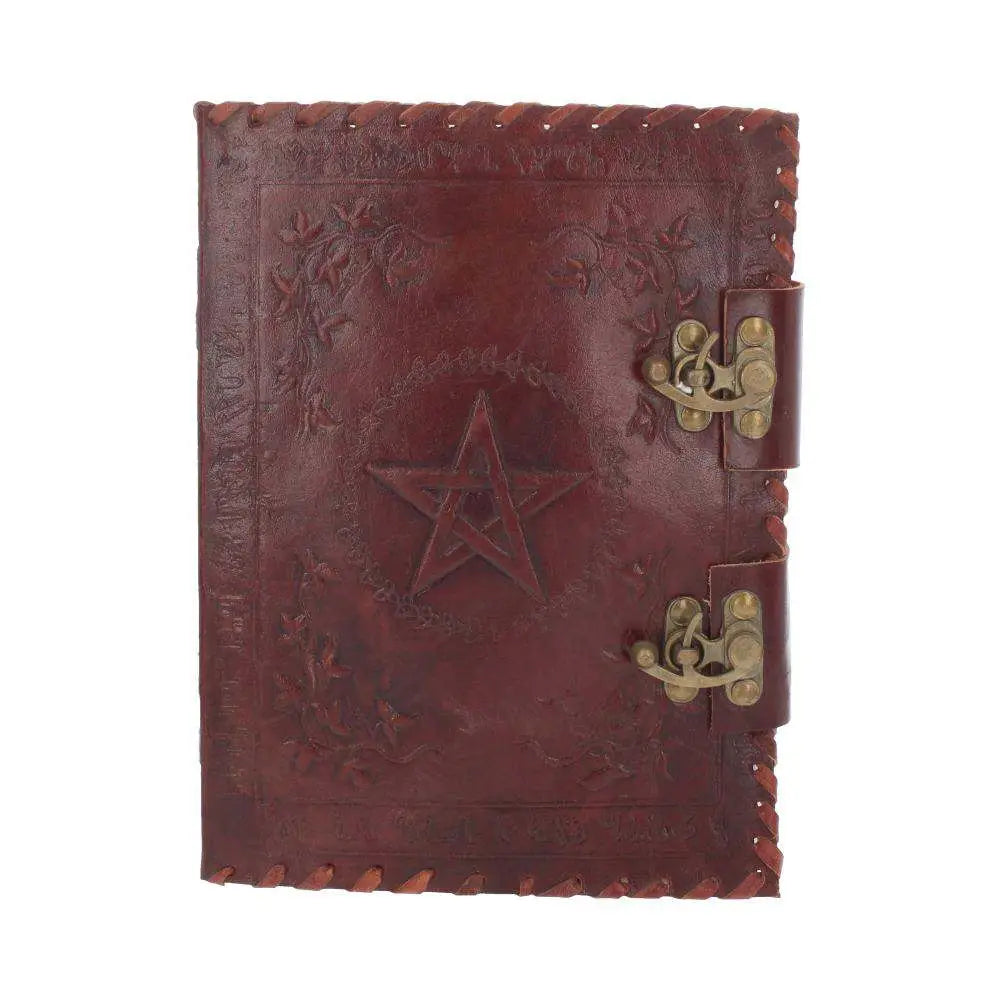 LEATHER DIARY EMBOSSED PENTA & TWO LOCK NEMESIS NOW