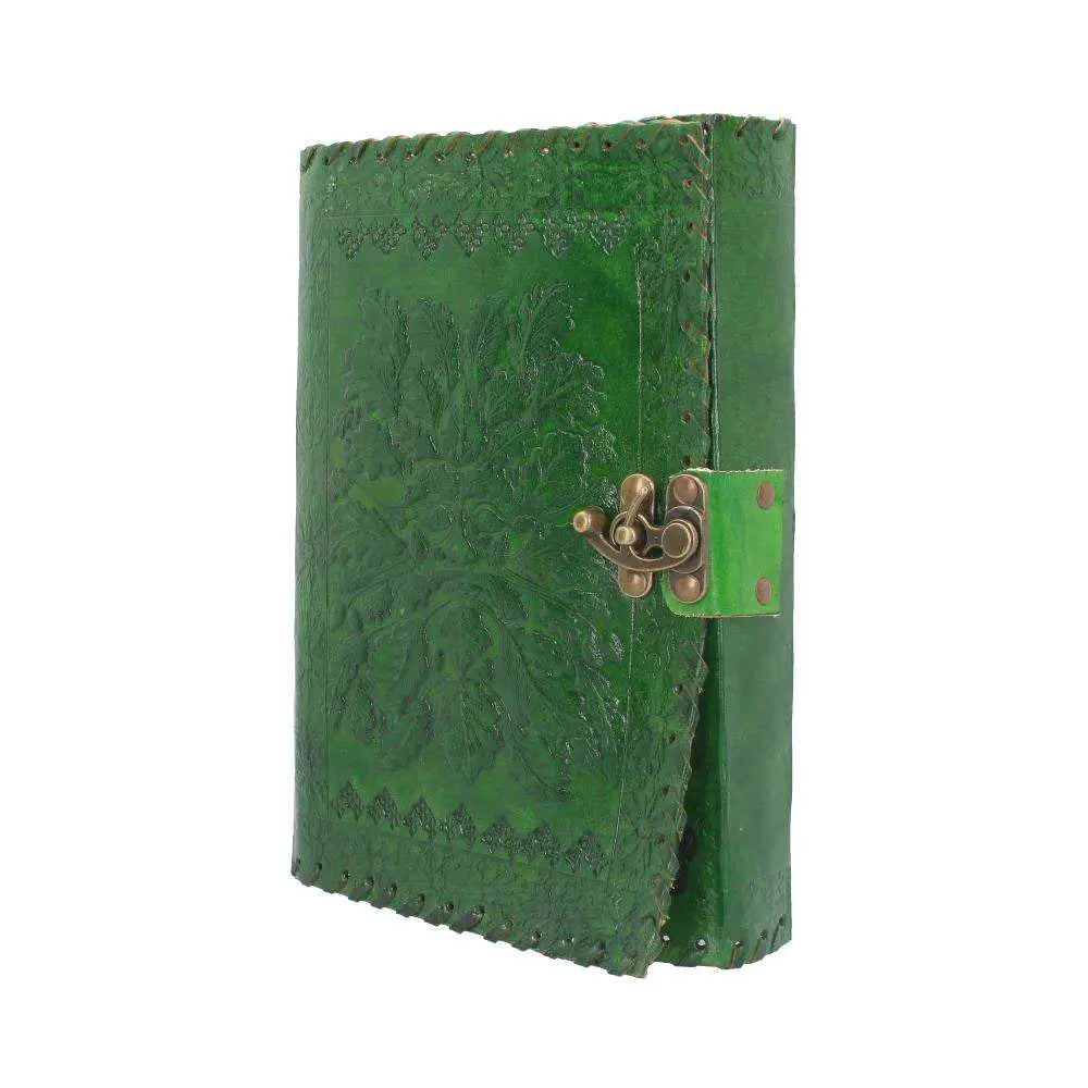 LEATHER DIARY EMBOSS GREENMAN & TWO LOCK NEMESIS NOW