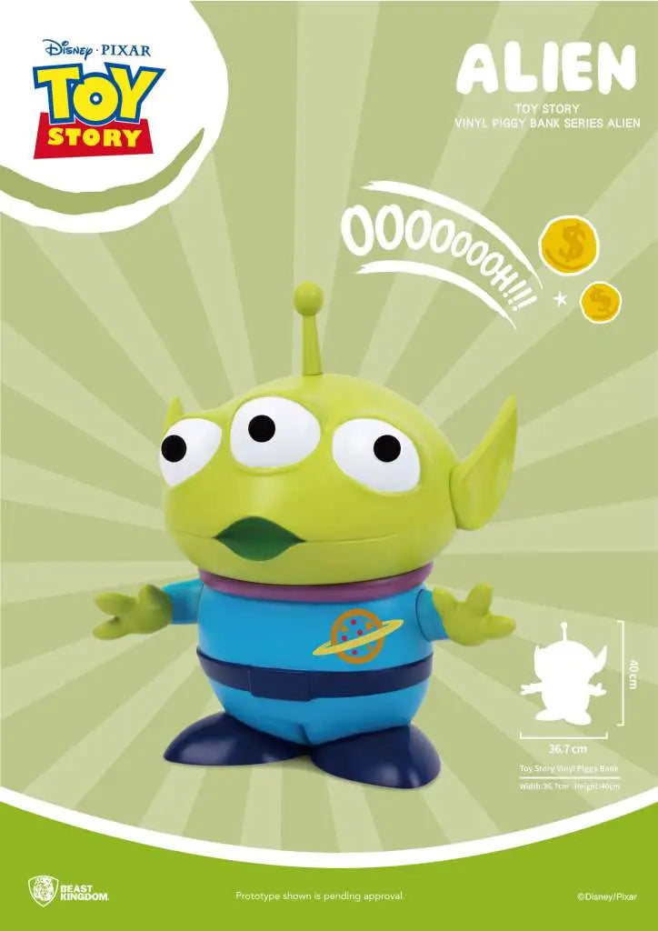 TOY STORY LARGE VINYL PIGGY BANK ALIEN BEAST KINGDOM