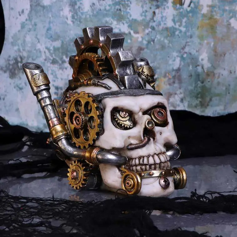 STEAMPUNK MECHANICAL METAL HEAD SKULL NEMESIS NOW