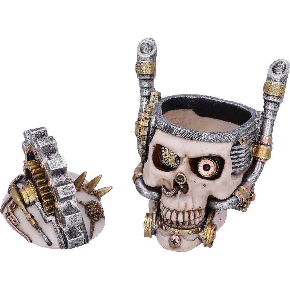STEAMPUNK MECHANICAL METAL HEAD SKULL NEMESIS NOW
