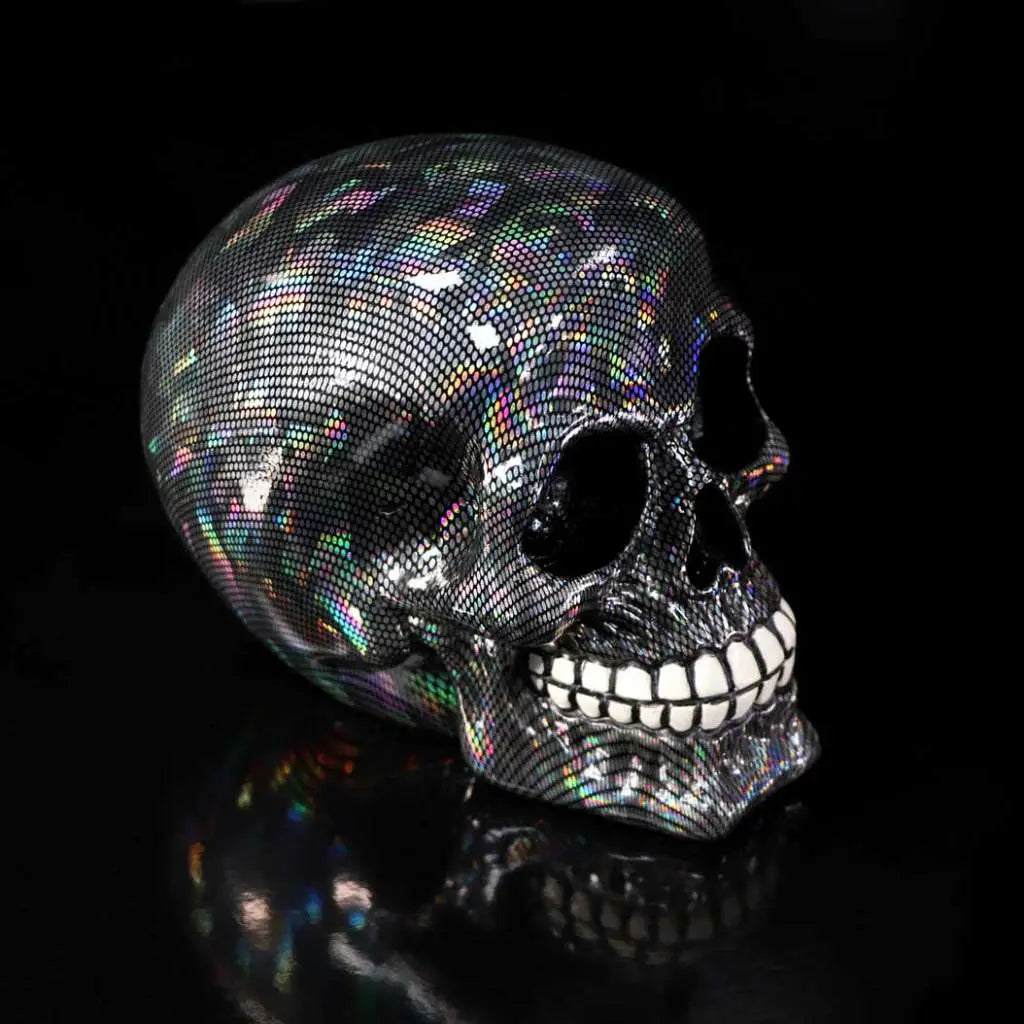SKULL ORNAMENT HOLOGRAPHIC SILVER NEMESIS NOW