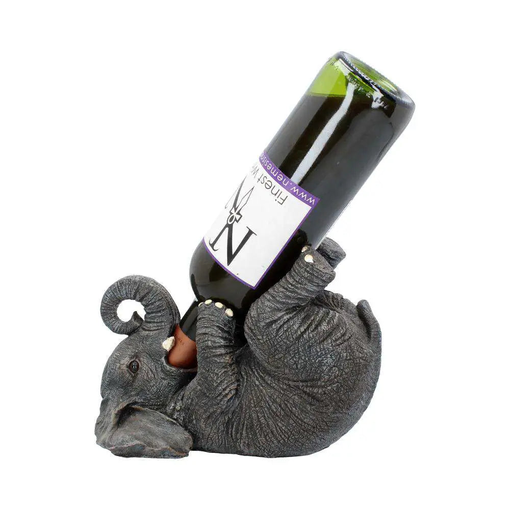GUZZLERS GREY ELEPHAN WINE BOTTLE HOLDER NEMESIS NOW