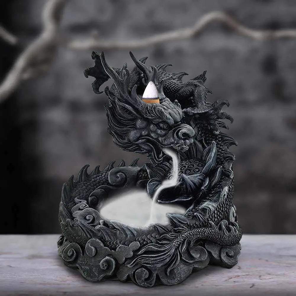 ASIAN DRAGON BACKFLOW INCENSE BURNER NEMESIS NOW