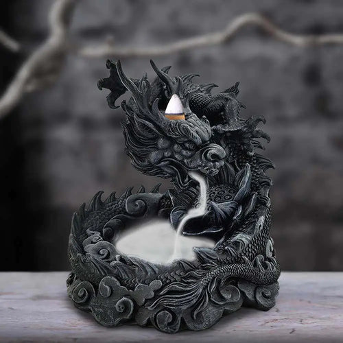 ASIAN DRAGON BACKFLOW INCENSE BURNER NEMESIS NOW