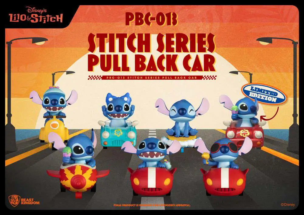 STICH PULL BACK CAR BLIND DISPLAY 6 BEAST KINGDOM