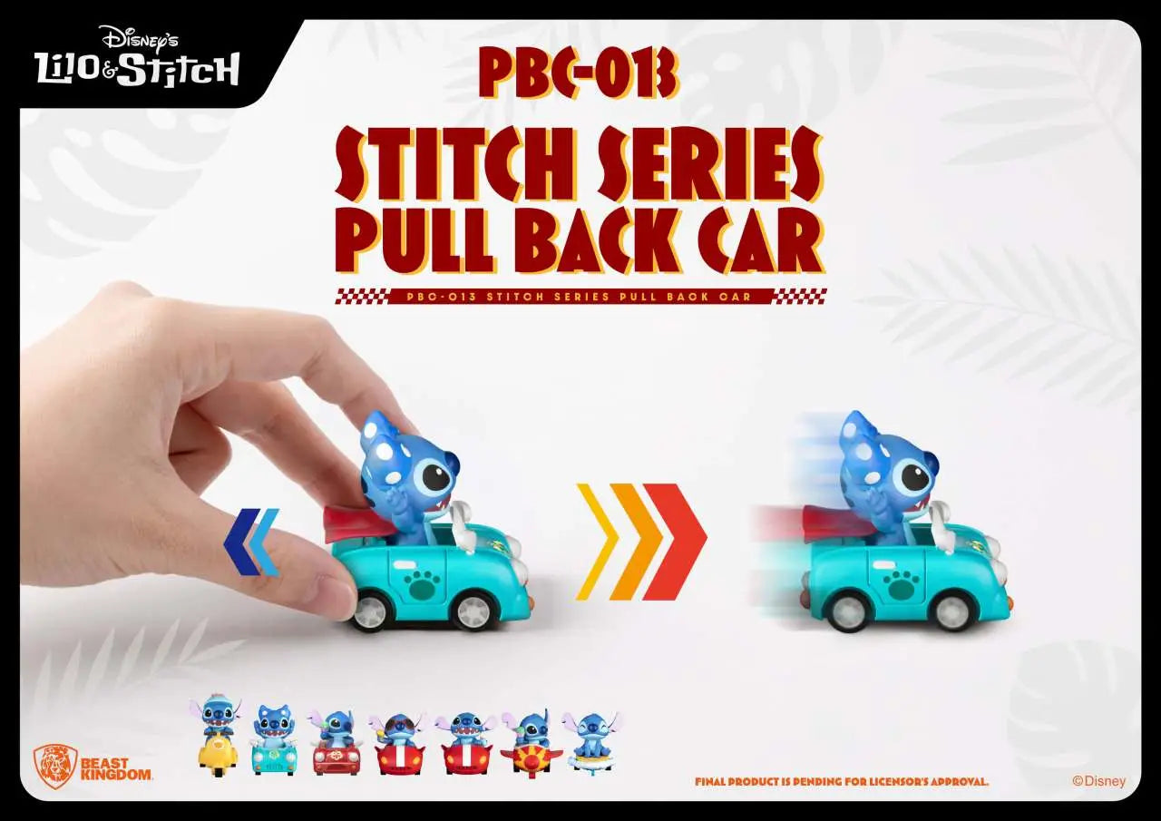 STICH PULL BACK CAR BLIND DISPLAY 6 BEAST KINGDOM