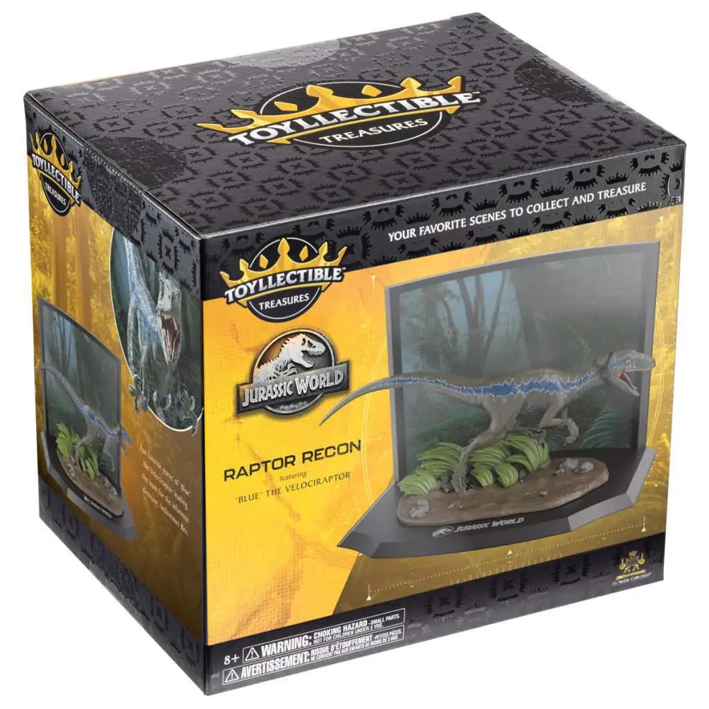 JURASSIC PARK VELOCIRAPTOR BLUE DIORAMA NOBLE COLLECTIONS