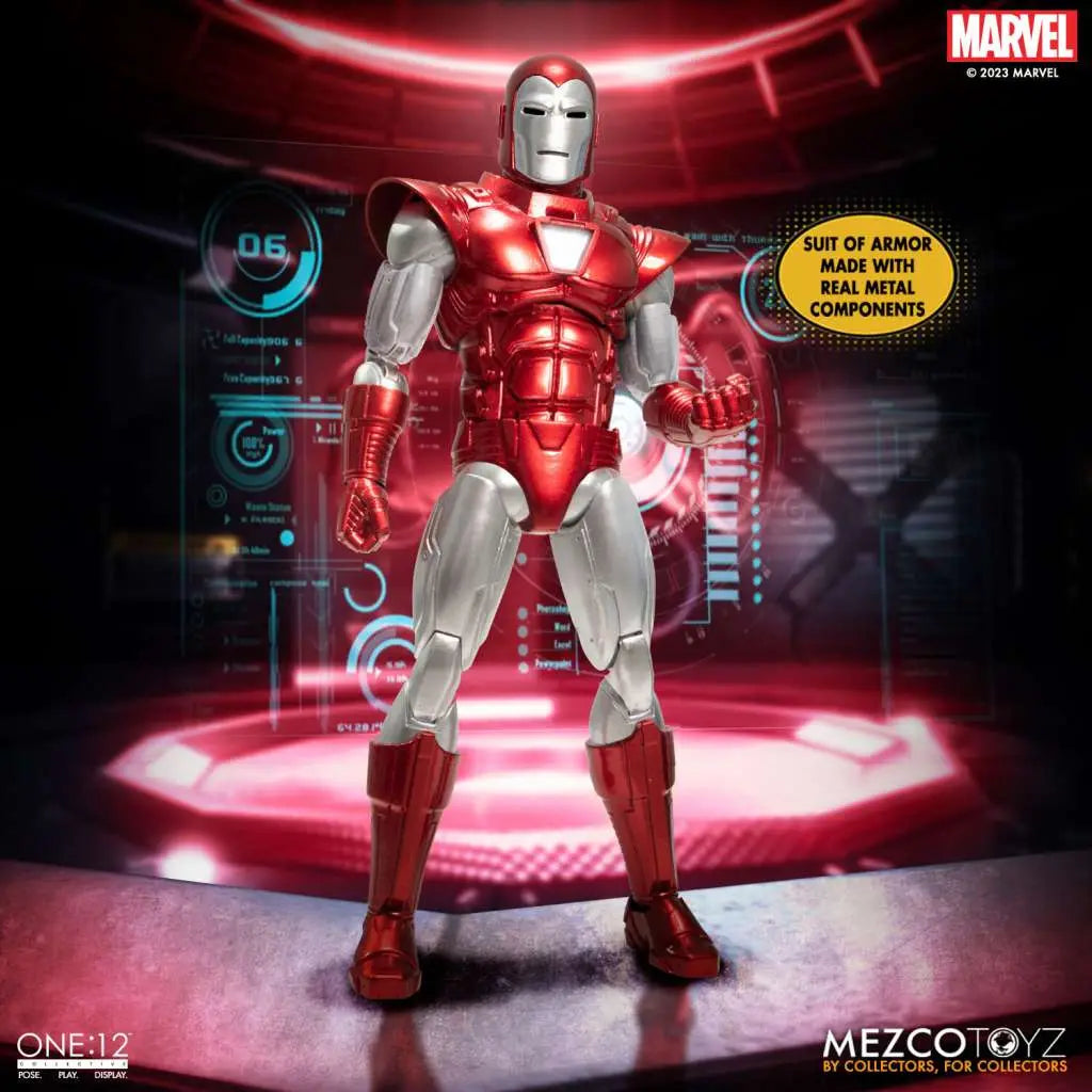 ONE 12 COLL IRON MAN SILVER CENTURION AF MEZCO TOYS
