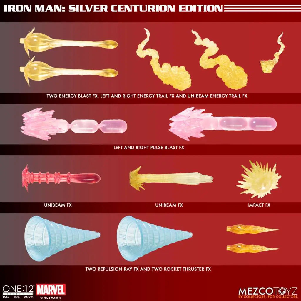 ONE 12 COLL IRON MAN SILVER CENTURION AF MEZCO TOYS