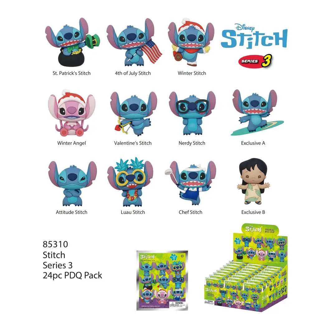 STITCH S3 BAG CLIP BLIND BOX DISPLAY 24 MONOGRAM