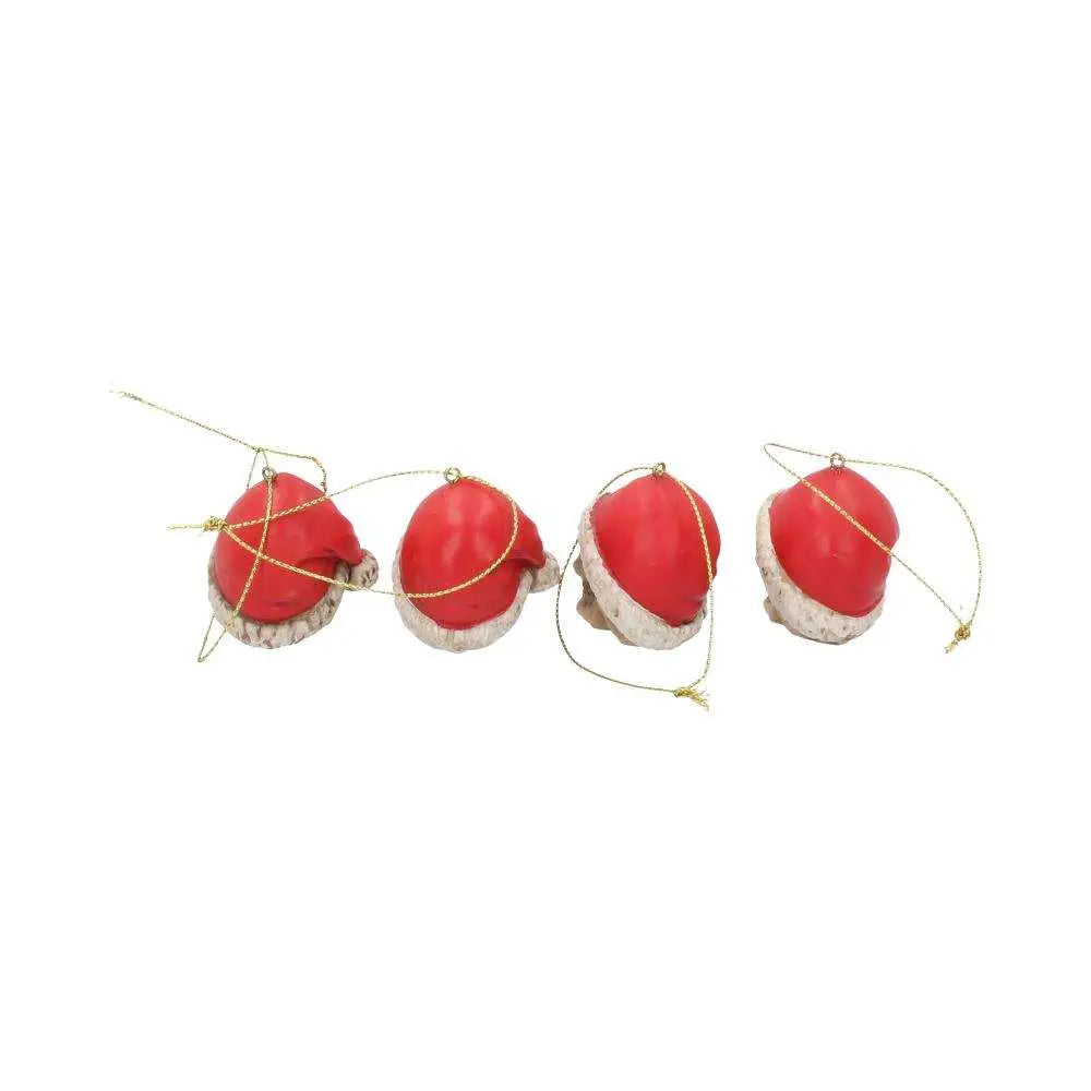 SILENT NIGHT SKULL BAUBLES SET HANGING ORNAMENT NEMESIS NOW