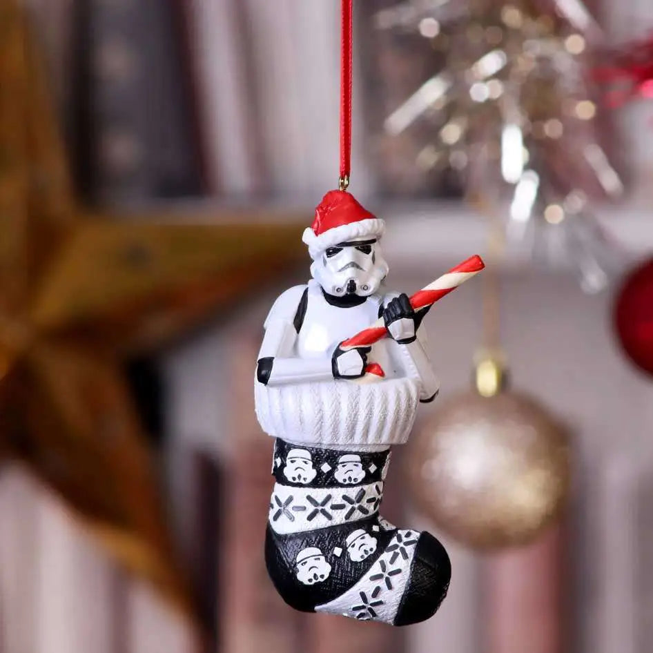 STORMTROOPER IN STOCKING HANGING ORNAMENT NEMESIS NOW