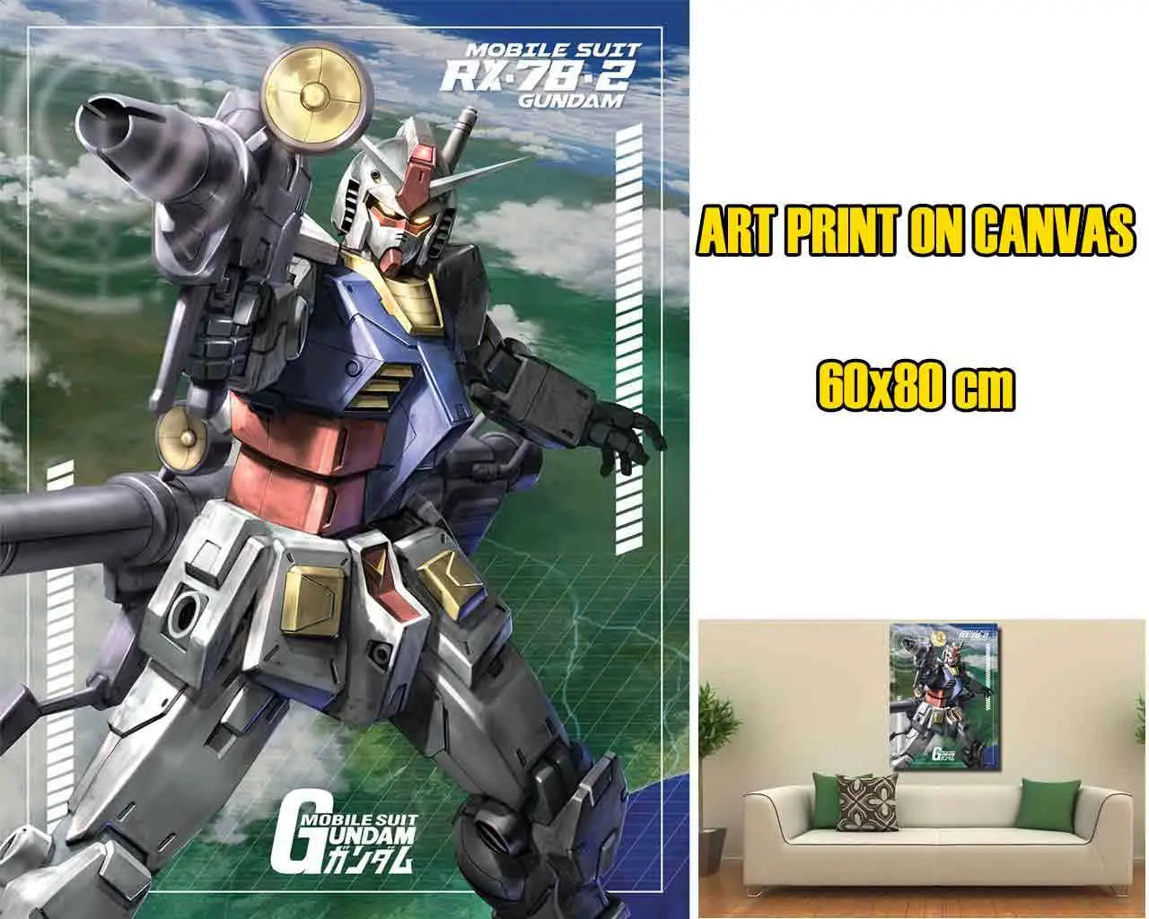 GUNDAM LOCKED ON ART PRINT CANVAS 60X80 PYRAMID INTERNATIONAL