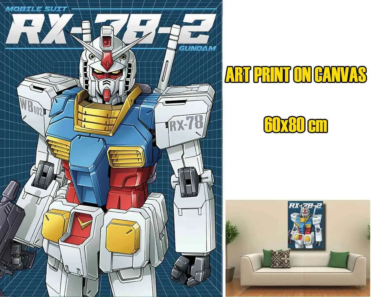 GUNDAM BLUE ART PRINT CANVAS 60X80 PYRAMID INTERNATIONAL