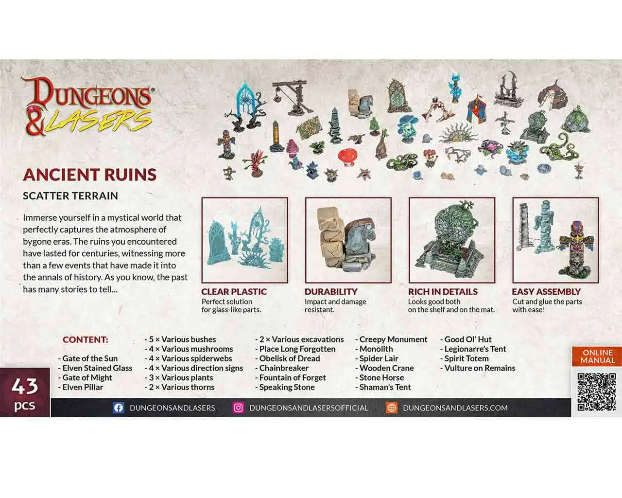 Dungeons & Lasers - ANCIENT RUINS SCATTER TERRAIN ARCHON GAMES