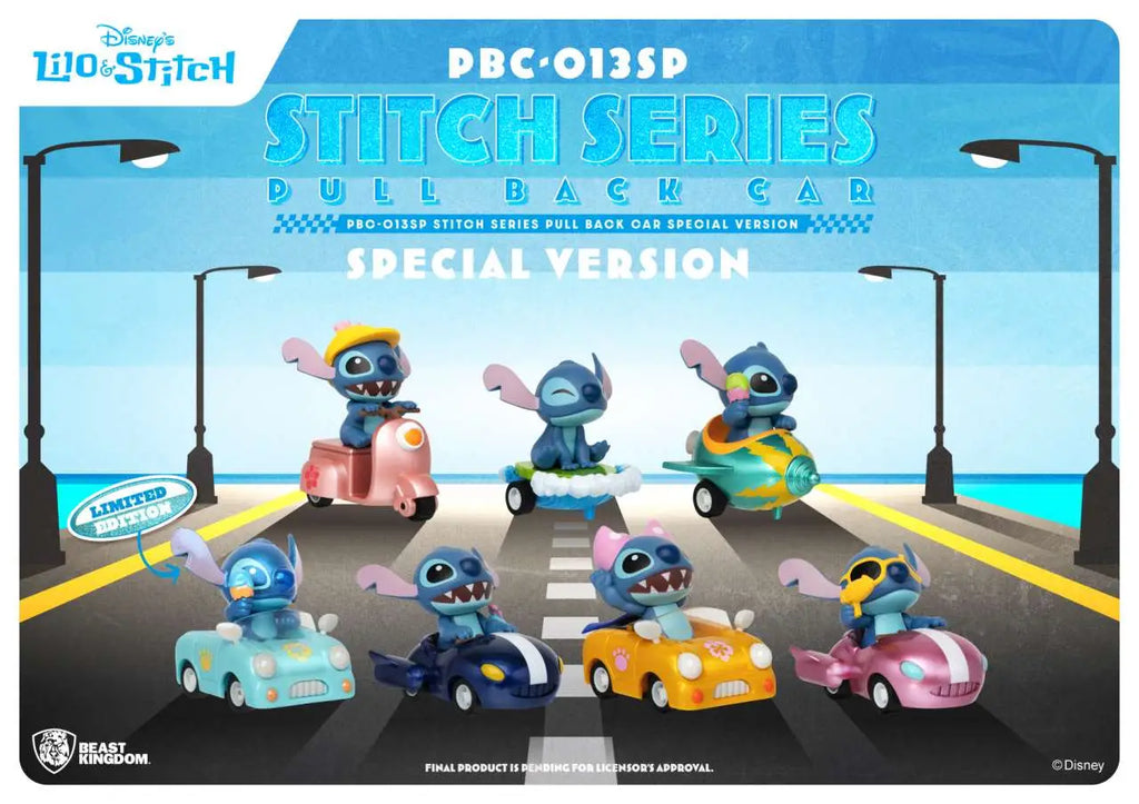 STITCH PULL BACK CAR SPECIAL VER. DISPALY 6 BEAST KINGDOM