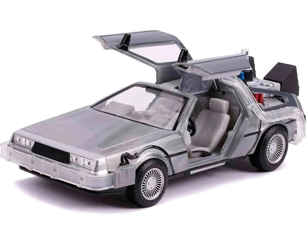 Back To The Future Part 2 1982 De Lorean DMC 12 1 24 Die Cast Model With Lights Jada Toys