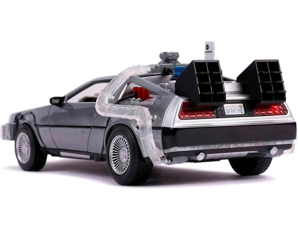 Back To The Future Part 2 1982 De Lorean DMC 12 1 24 Die Cast Model With Lights Jada Toys