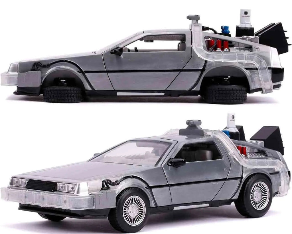 Back To The Future Part 2 1982 De Lorean DMC 12 1 24 Die Cast Model With Lights Jada Toys