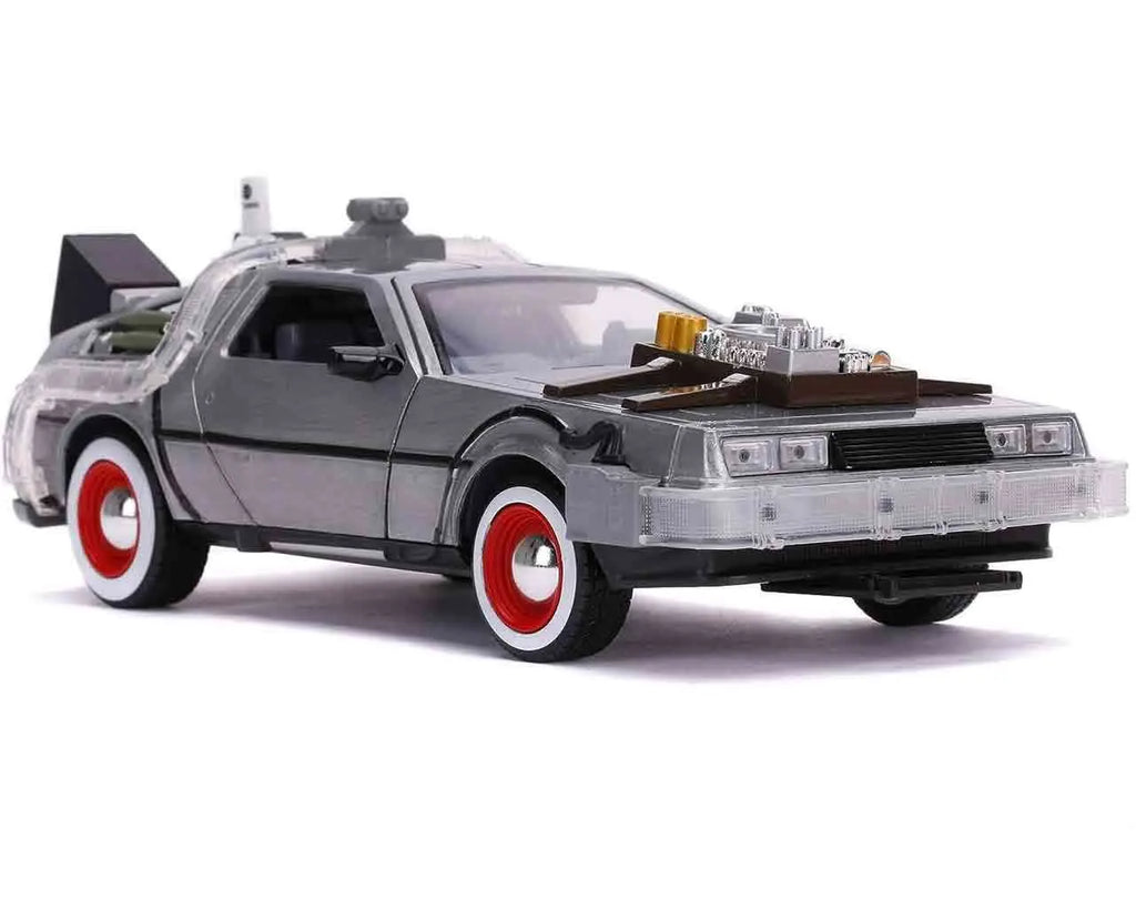Back To The Future Part 3 1982 De Lorean DMC 12 1 24 Die Cast Model With Lights Jada Toys