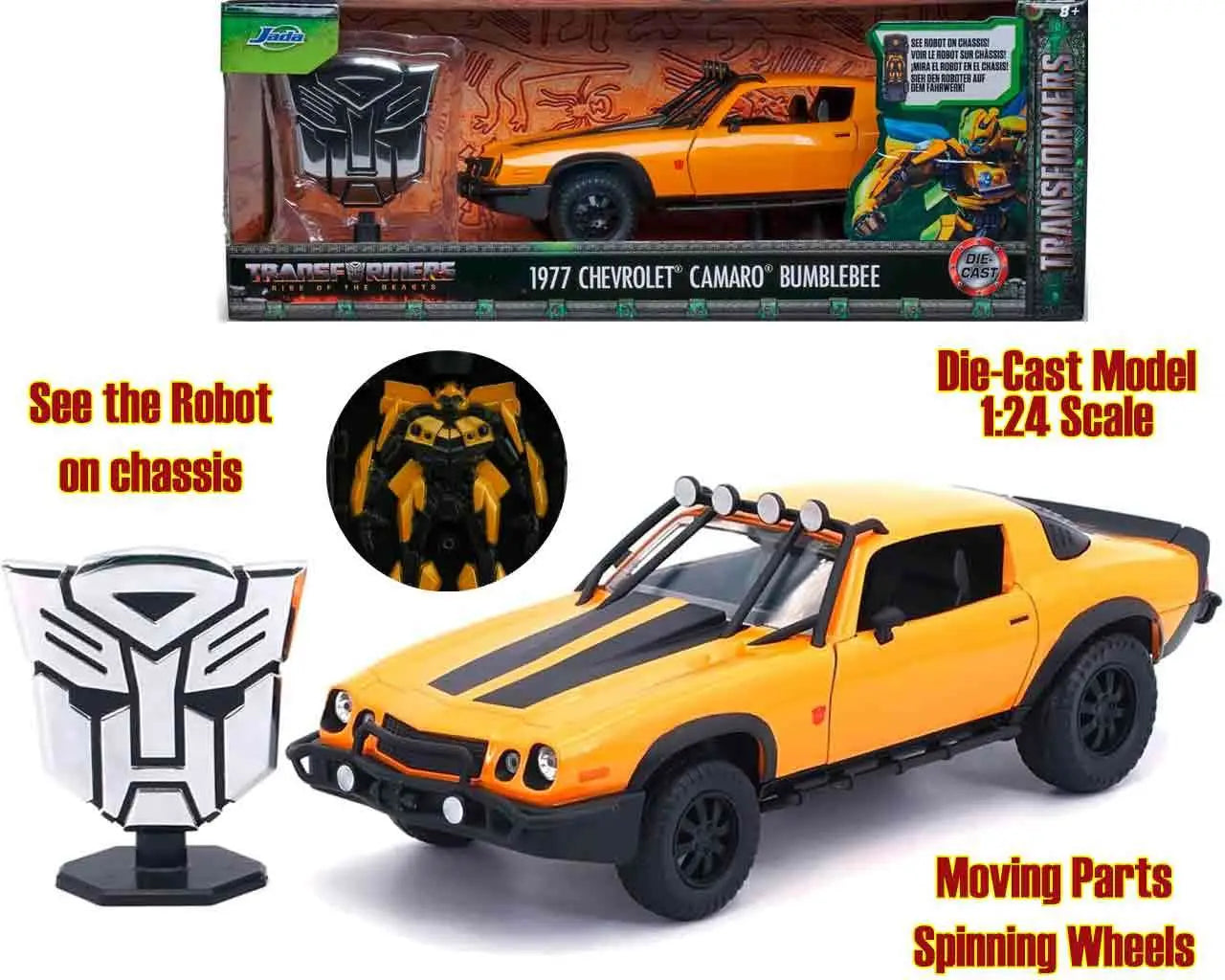 Transformers Rise of the Beasts 1977 Chevrolet Camaro Bumblebee 1 24 Die Cast Model Jada Toys