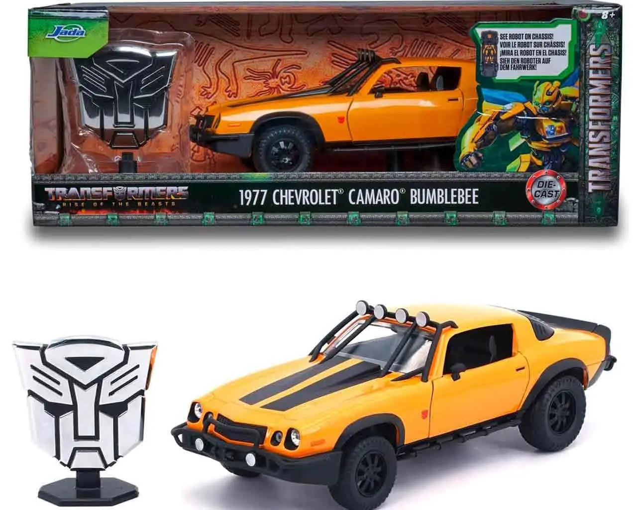 Transformers Rise of the Beasts 1977 Chevrolet Camaro Bumblebee 1 24 Die Cast Model Jada Toys