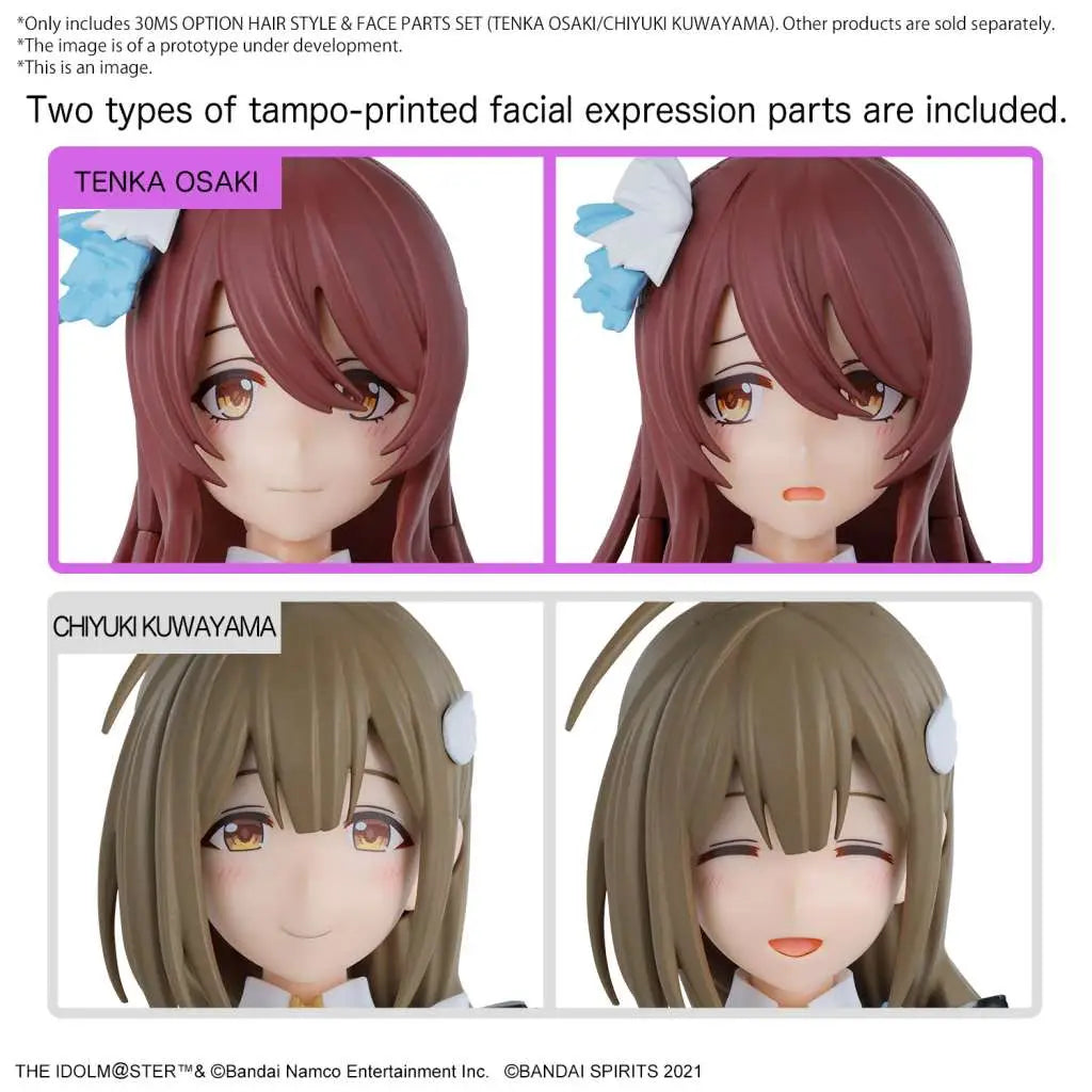 30MS OPTION HAIR STYLE & FACE PARTS SET TENKA OSAKI/CHIYUKI KUWAYAMA BANDAI MODEL KIT GUNPLA