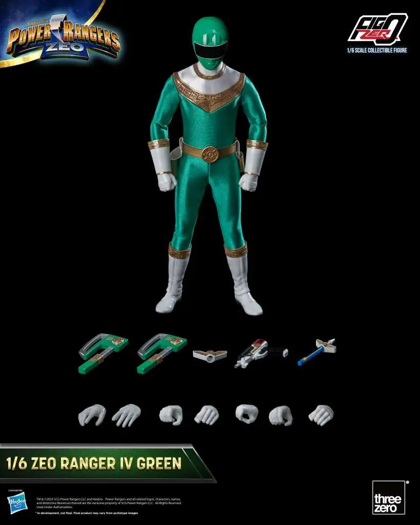 POWER RANGERS ZEO RANGER IV GREEN 1/6 FIGURE THREEA TOYS/THREEZERO