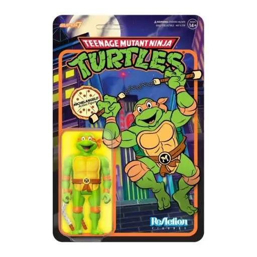 TEENAGE MUTANT NINJA TURTLES REACTION FIGURE W7 MICHELANGELO TOON SUPER 7