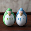 THE BOY AND THE HERON BLUE & GREEN PARAKEET TWO PACK ROLY POLY FIGURINE STUDIO GHIBLI