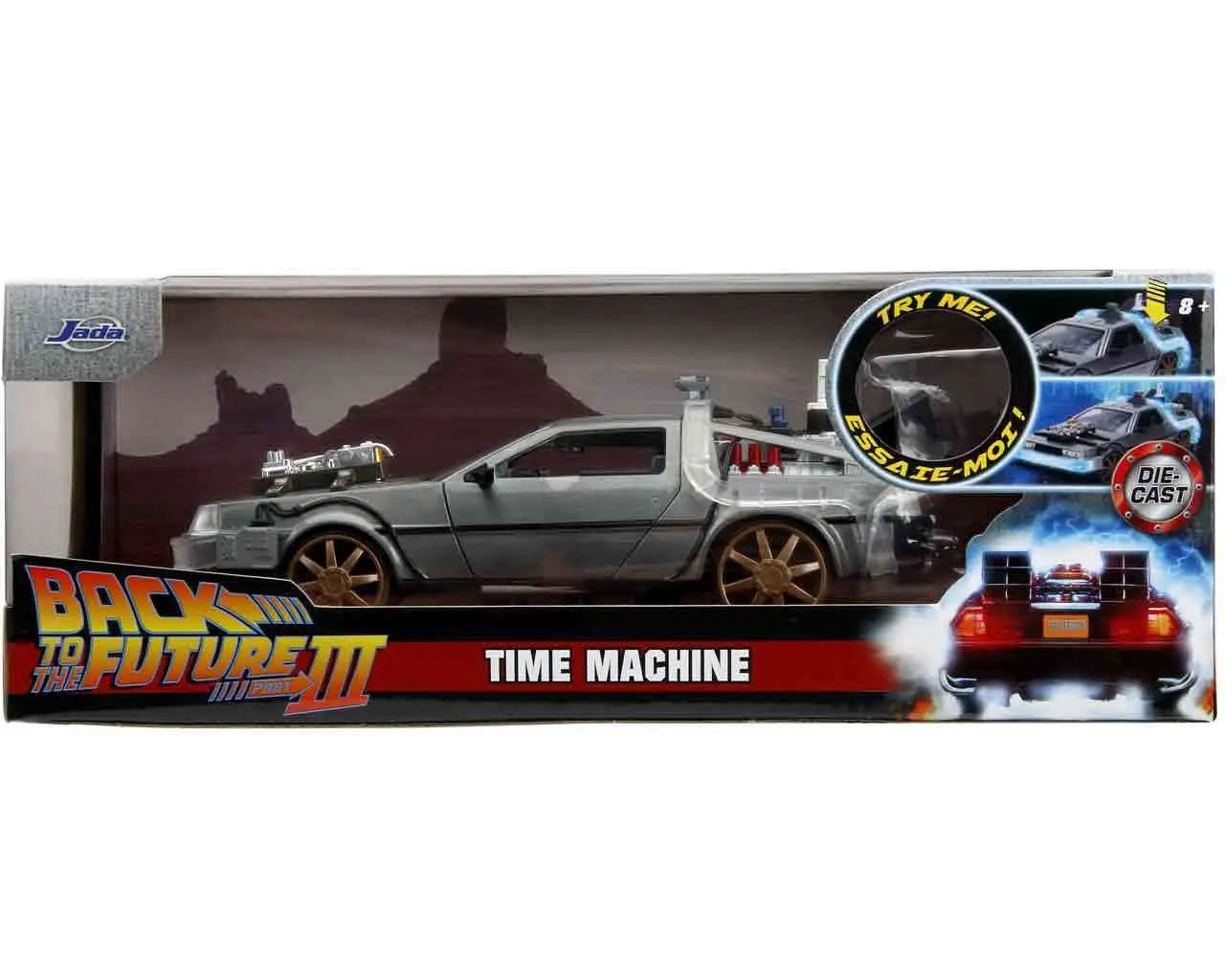 Back To The Future Part 3 1982 De Lorean DMC 12 With Railroad Wheels 1 24 Die Cast Model Limited Edition Jada Toys