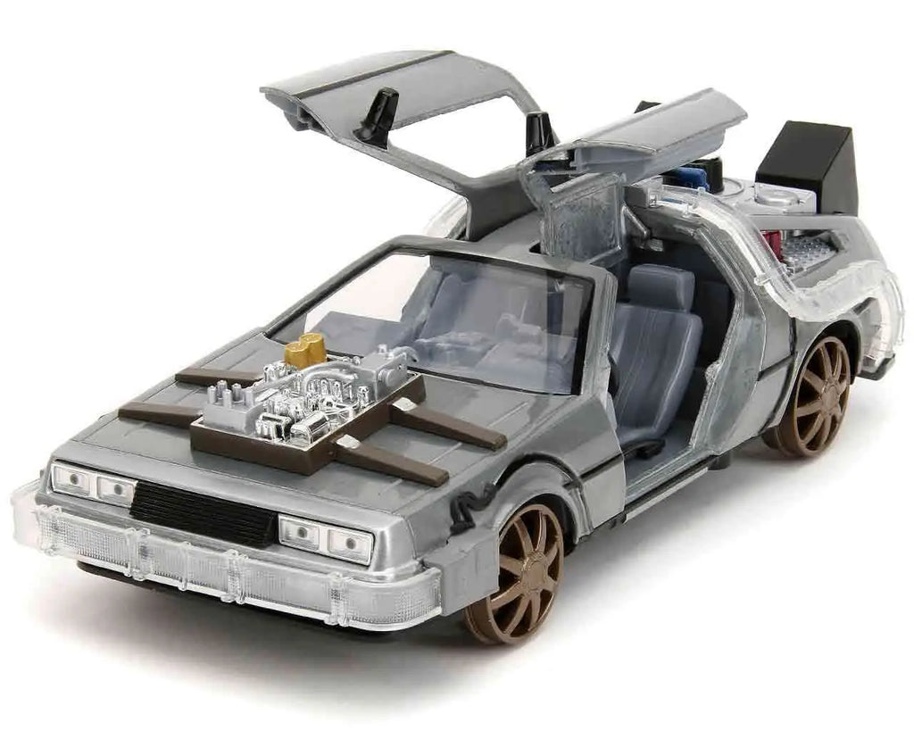 Back To The Future Part 3 1982 De Lorean DMC 12 With Railroad Wheels 1 24 Die Cast Model Limited Edition Jada Toys
