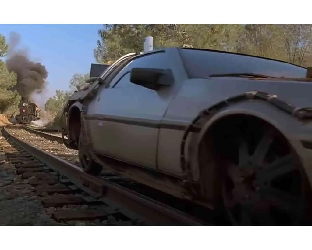 Back To The Future Part 3 1982 De Lorean DMC 12 With Railroad Wheels 1 24 Die Cast Model Limited Edition Jada Toys