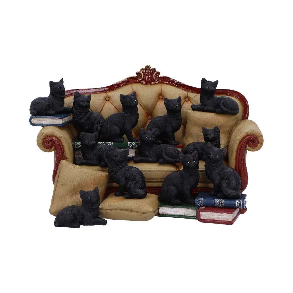 COUCH CLOWDER WITH 48 DISPLAY CATS NEMESIS NOW