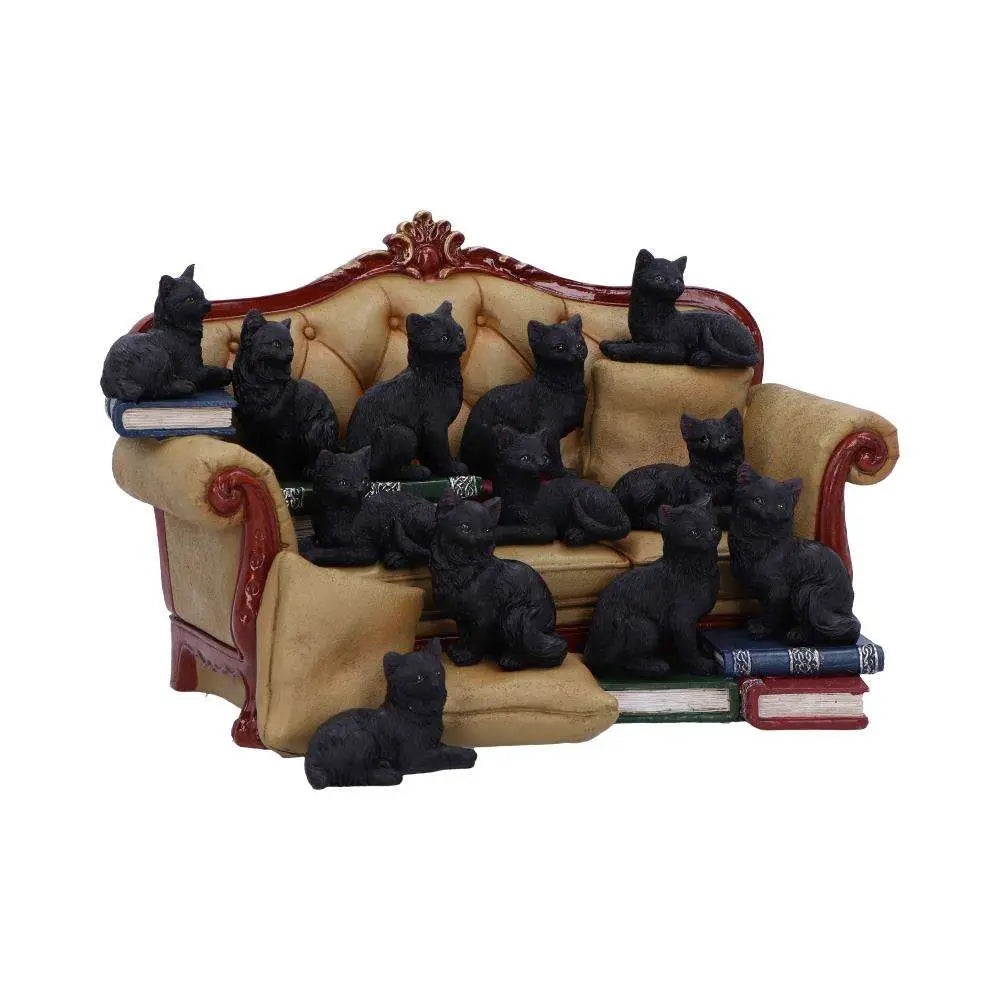 COUCH CLOWDER WITH 48 DISPLAY CATS NEMESIS NOW