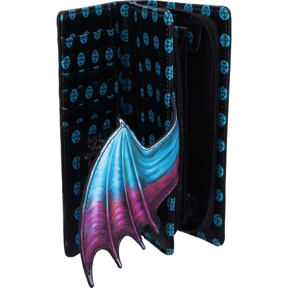 DRAGON TAKE FLIGHT BLUE EMBOSSED WALLET NEMESIS NOW