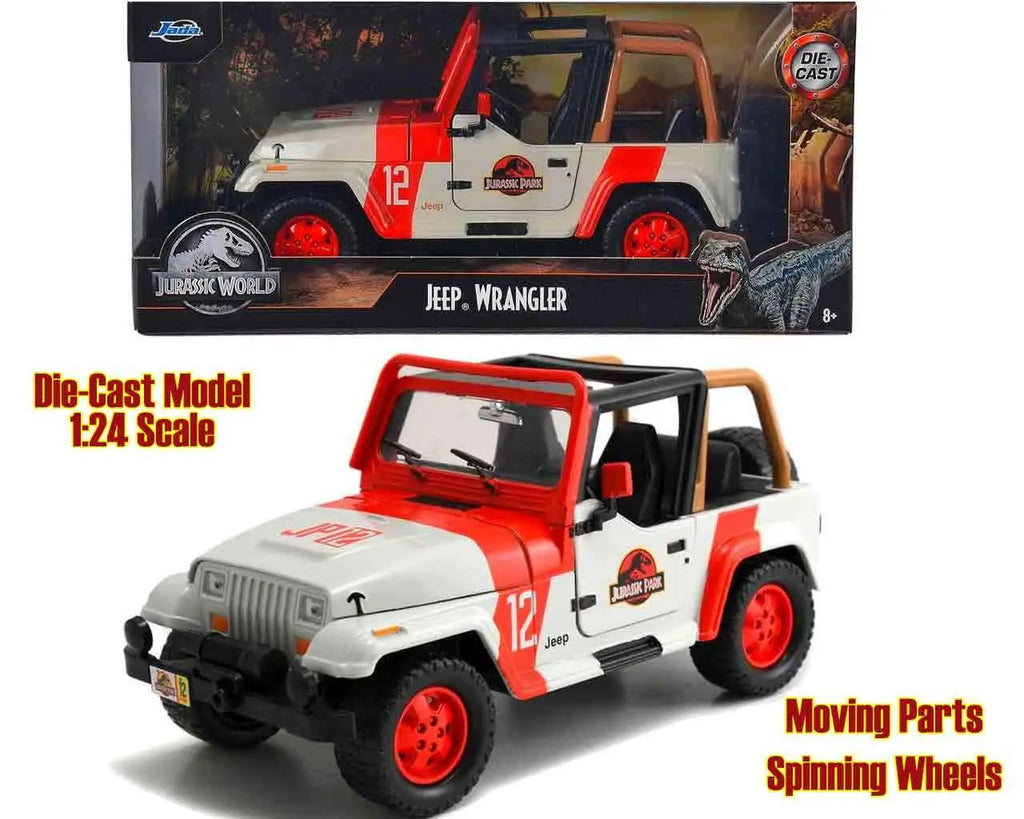 Jurassic Park 1992 Jeep Wrangler YJ Sahara 1 24 Die Cast Model Jada Toys