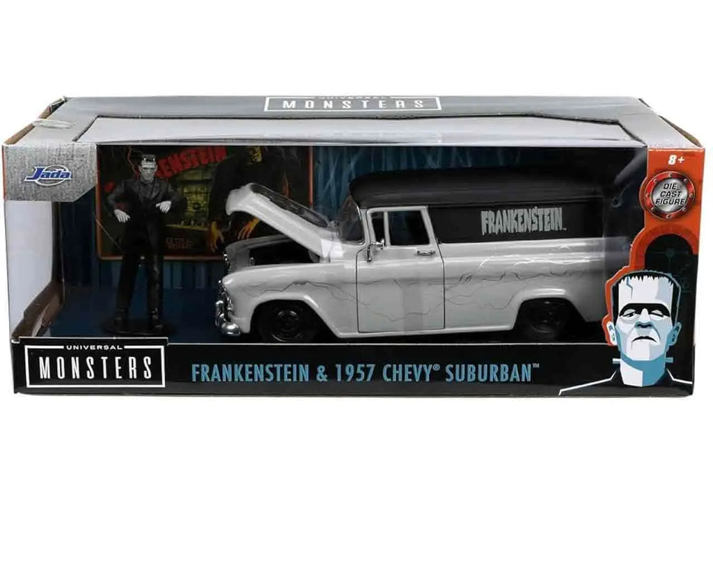 Universal Monsters 1957 Chevy Suburban With Frankenstein 1 24 Die Cast Model Jada Toys