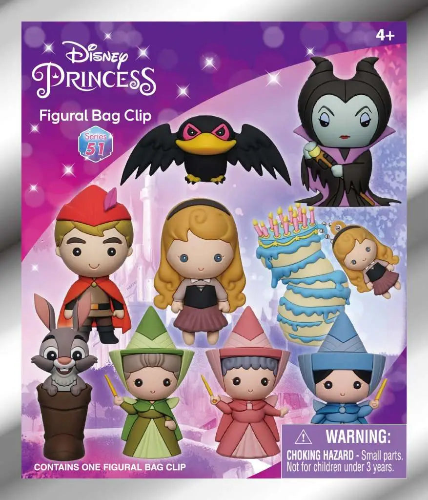 DISNEY SLEEPING BEAUTY 65TH ANN BAG CLIP BLIND BOX DISPLAY 24 MONOGRAM