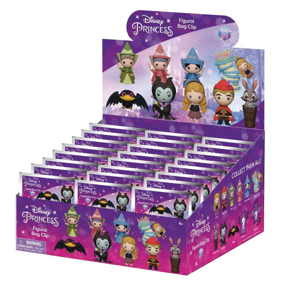 DISNEY SLEEPING BEAUTY 65TH ANN BAG CLIP BLIND BOX DISPLAY 24 MONOGRAM