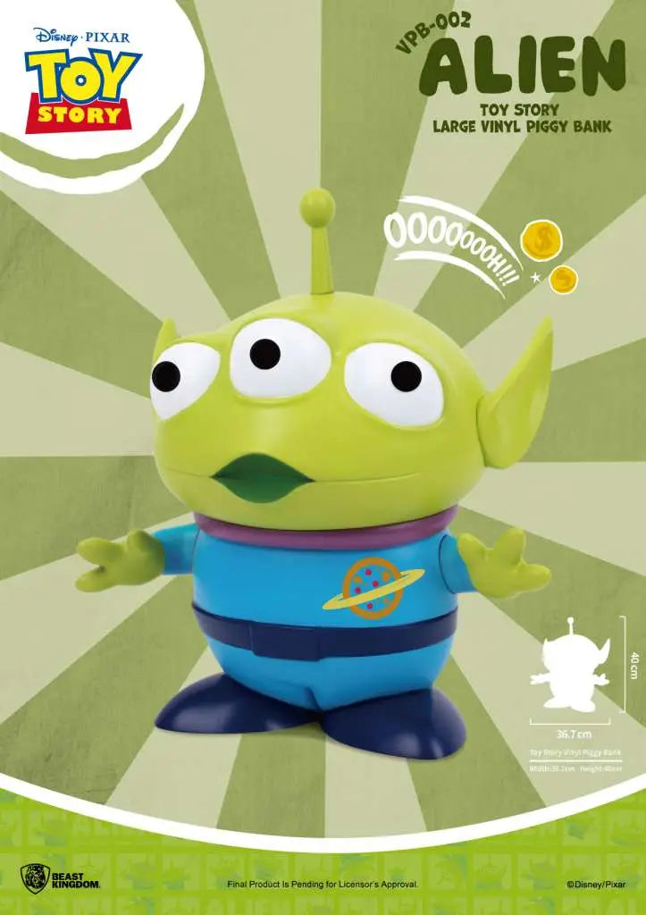 TOY STORY LARGE VINYL PIGGY BANK ALIEN BEAST KINGDOM