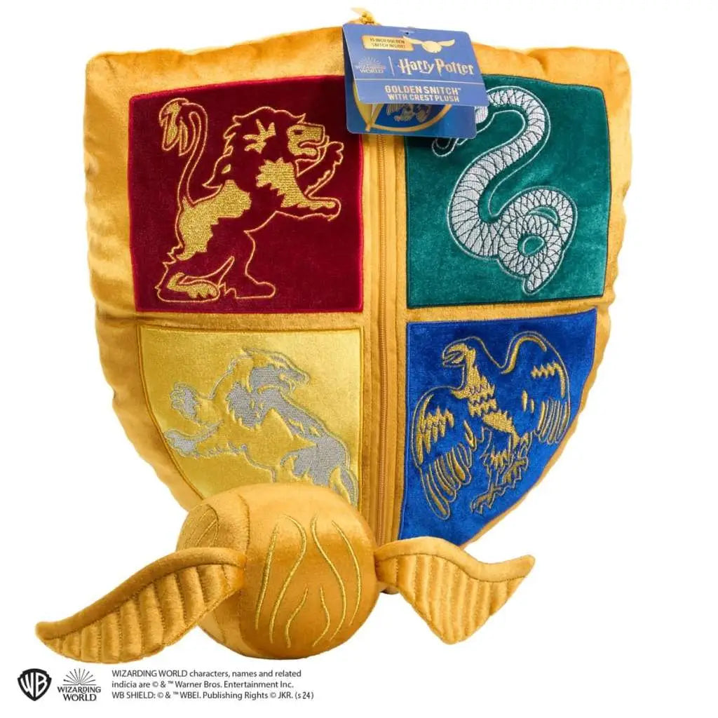 HARRY POTTER GOLDEN SNITCH PLUSH WITH CREST PILLOW NOBLE COLLECTIONS