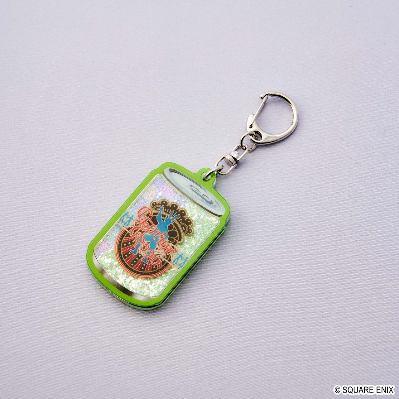 FINAL FANTASY XIV Energy Drink Glitter Keychain DANCING GREEN
