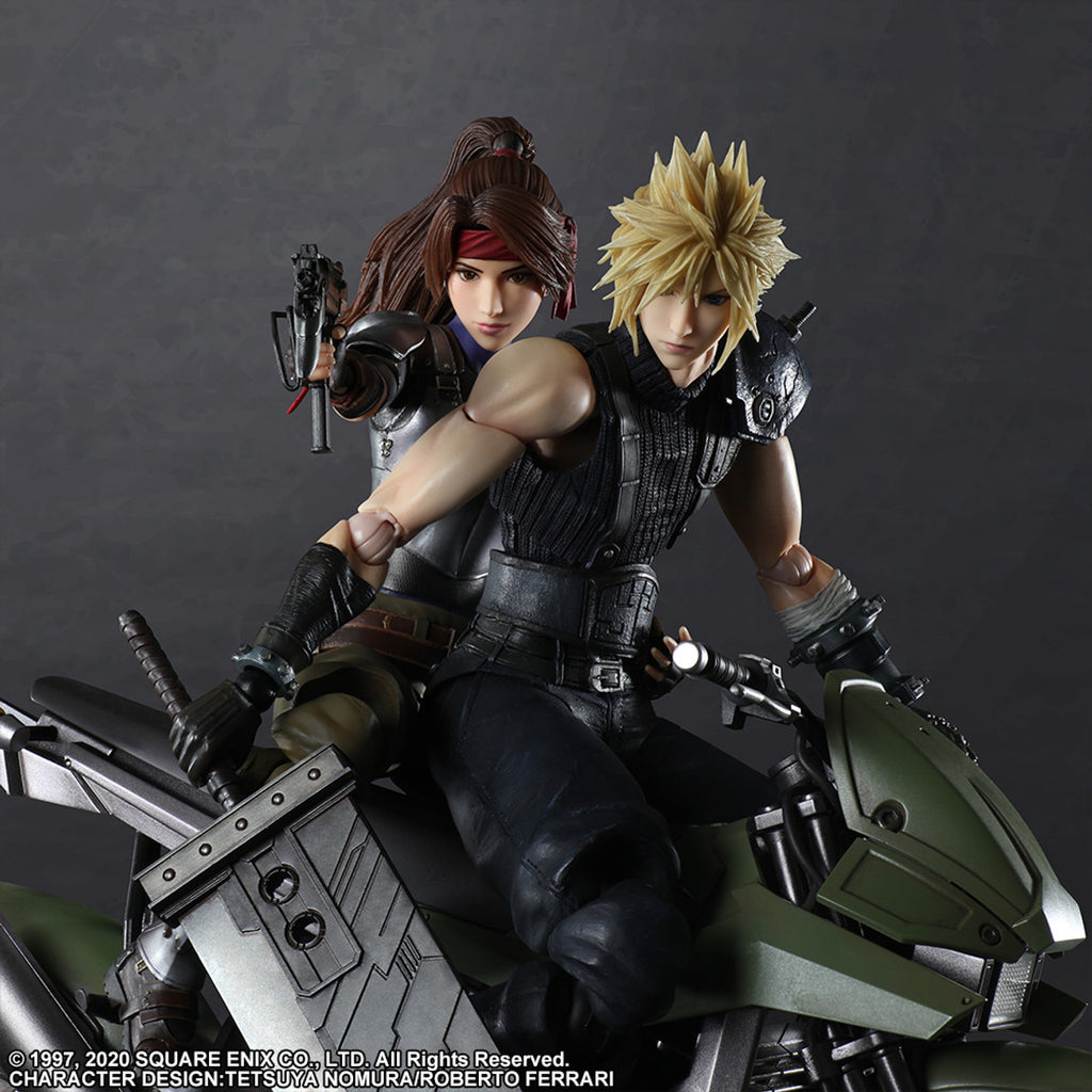 FINAL FANTASY VII REMAKE PLAY ARTS KAI ACTION FIGURE JESSIE CLOUD & MOTORCYCLE SET