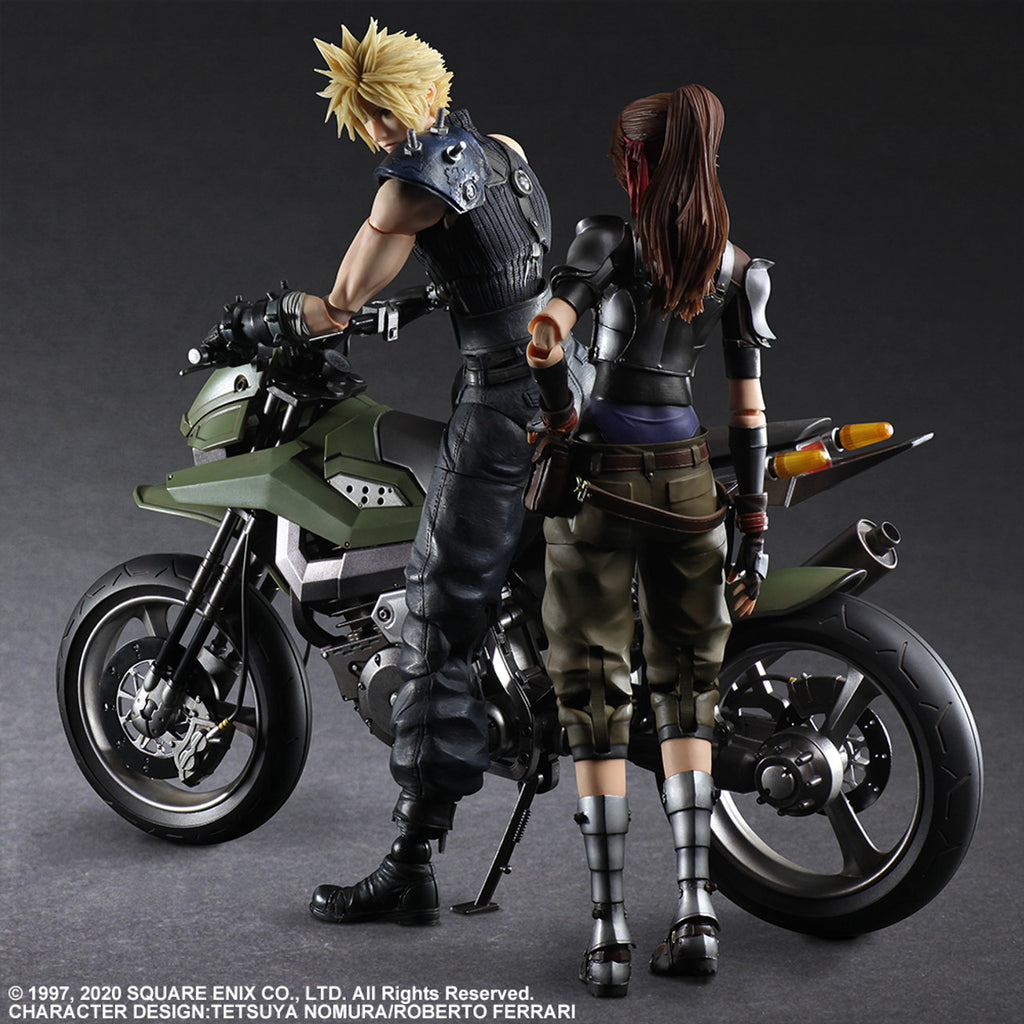 FINAL FANTASY VII REMAKE PLAY ARTS KAI ACTION FIGURE JESSIE CLOUD & MOTORCYCLE SET